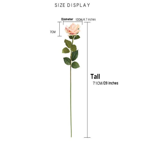 Large Real Touch Round Rose Flower Stem 28'' Tall – Anna & Alyssa
