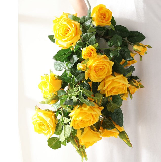 Spray Real Touch Roses Artificial Flowers 5 Colors