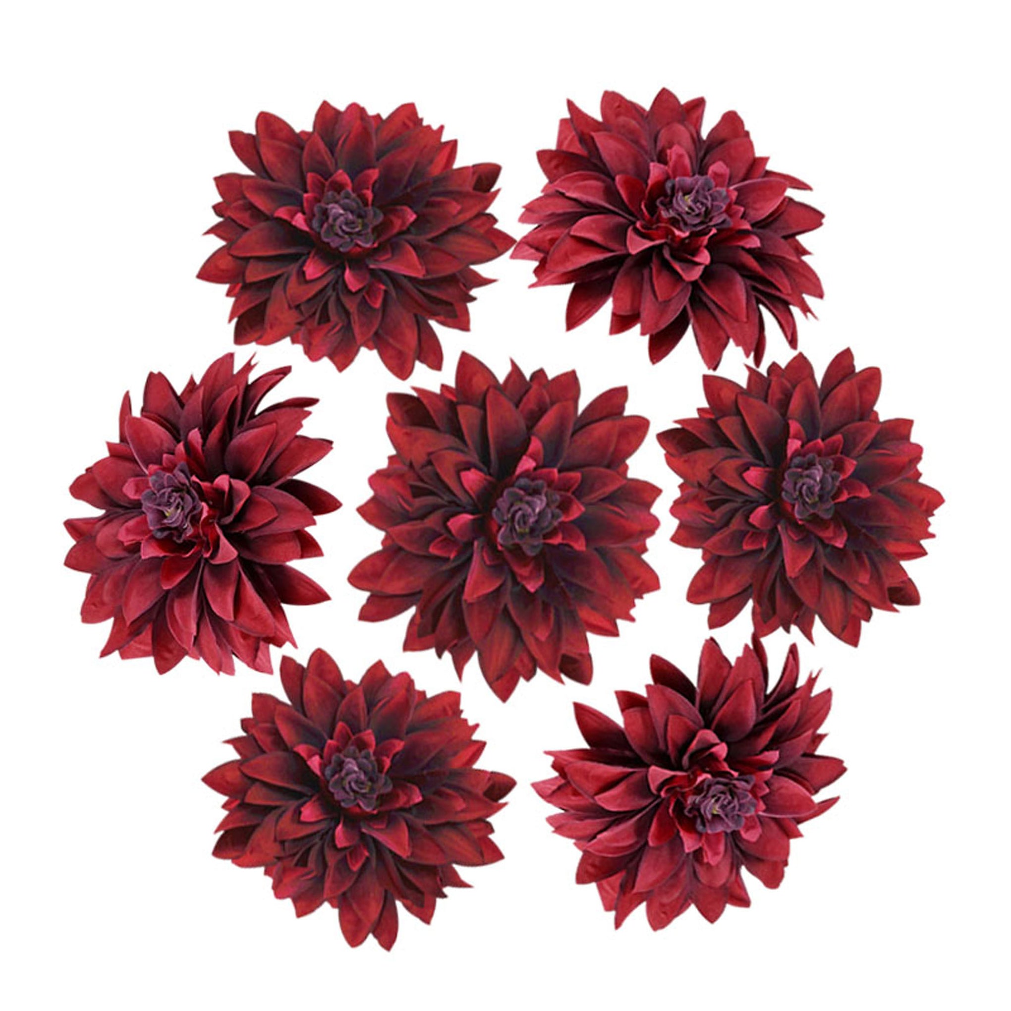 50 Bulk Silk Dahlia Flowers 5.1" for DIY Crafts Faux Dahlia Flower