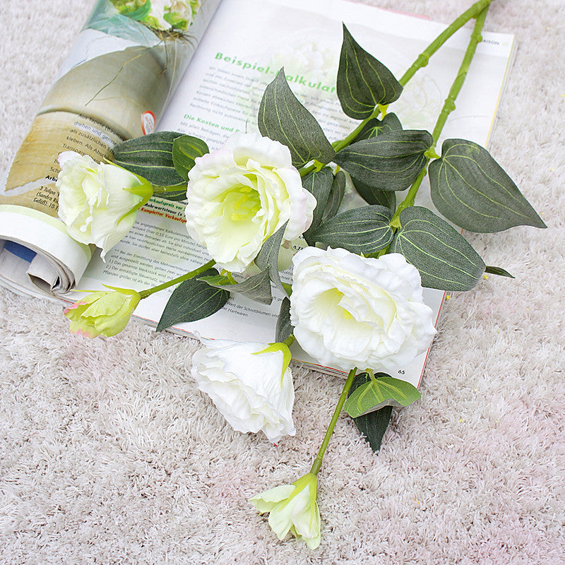 10 White Lisianthus Artificial Flowers