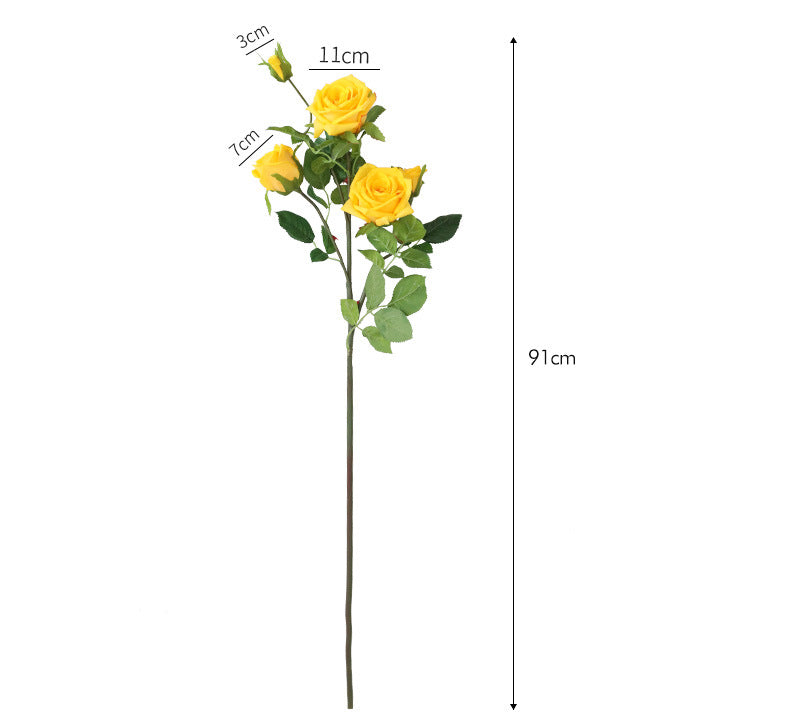 Spray Real Touch Roses Artificial Flowers 5 Colors