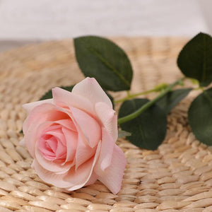 VANRINA Silk Latex Roses Blush Pink for Bridal Bouquet DIY Wedding Florals 1