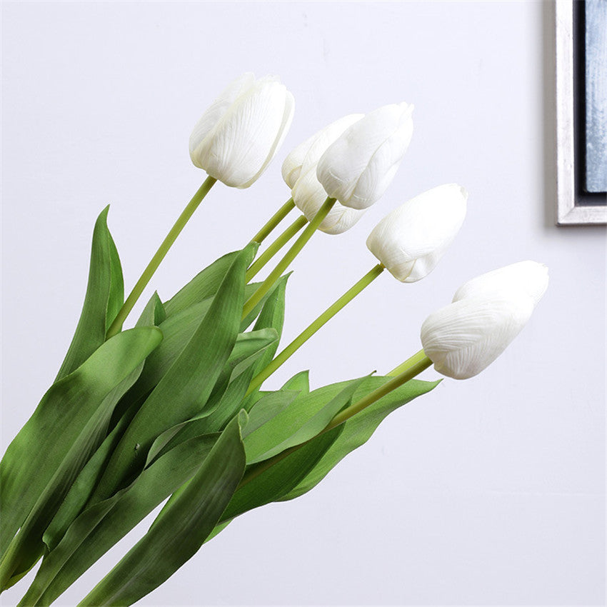 Faux Tulilps Real Touch Silk Tulips Long Stems 26"