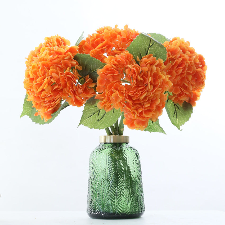 Real Touch Orange Hydrangea Large Bloom Hydrangea