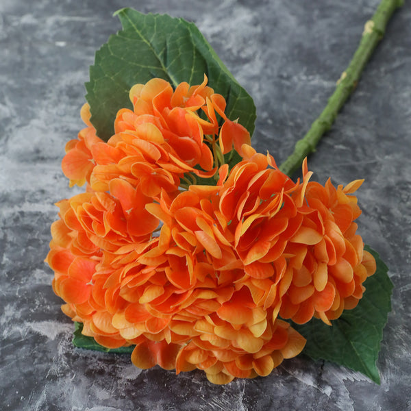 Real Touch Orange Hydrangea Large Bloom Hydrangea VANRINA