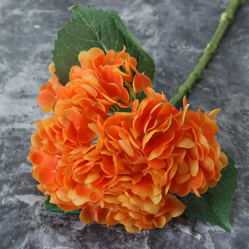 Real Touch Orange Hydrangea Large Bloom Hydrangea
