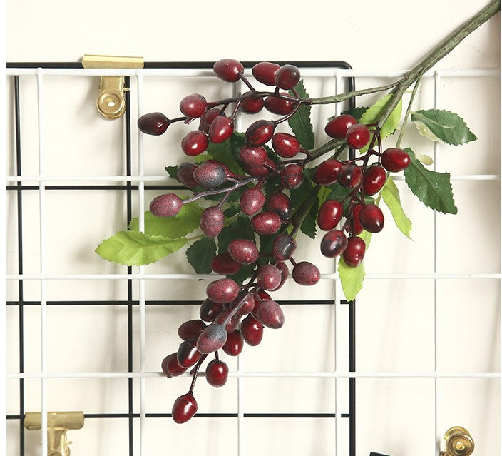 Artificial Berry Plants Olive Fruit Beans 5 Branches
