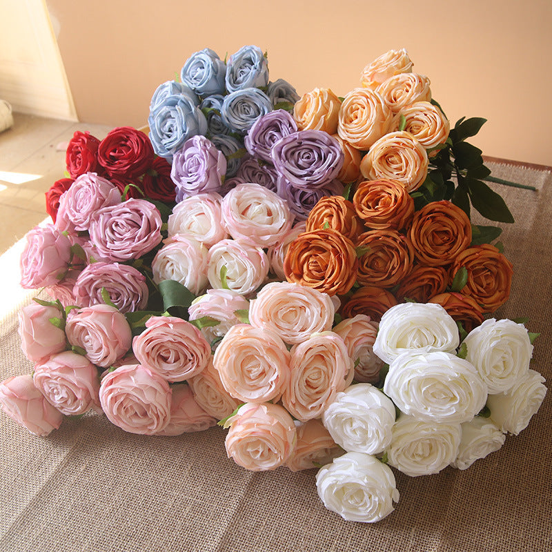 Artificial Flowers Bundle Silk Roses Bunch