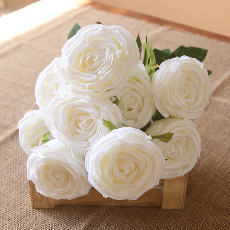 Small Flower Bouquet Silk Roses Bundles for Flower Arrangement - VANRINA