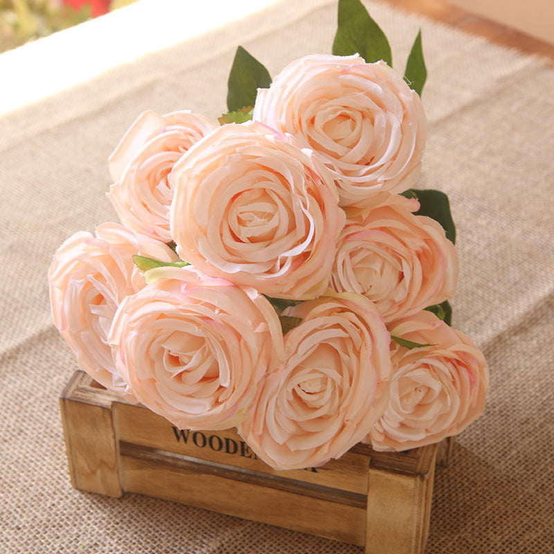 Artificial Flowers Bundle Silk Roses Bunch