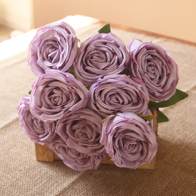 Artificial Flowers Bundle Silk Roses Bunch