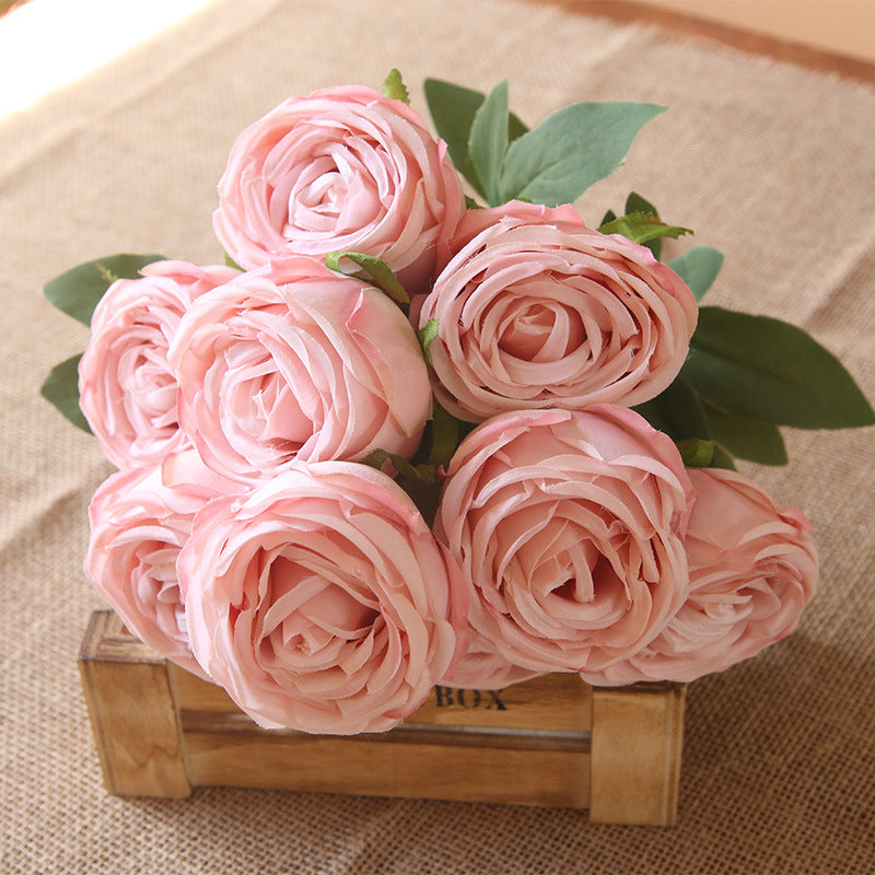 Artificial Flowers Bundle Silk Roses Bunch