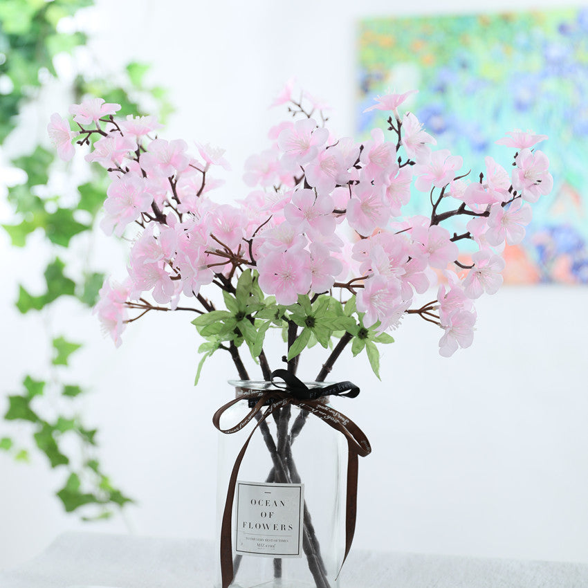 Artificial Pink Cherry Bloom Branch 18"