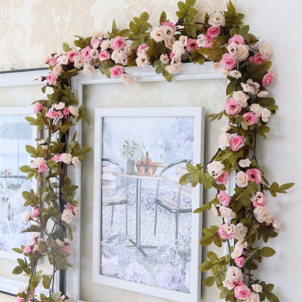 Flower Vines with Leaves for Home Border Decor Wedding Arch Arrangement