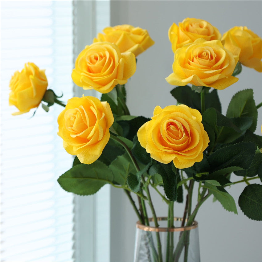 Yellow Roses Artificial Flowers Real Touch Flowers
