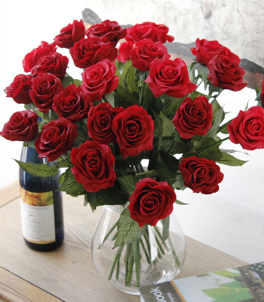 Wholesale Flowers Real Touch Red Roses 100 pcs