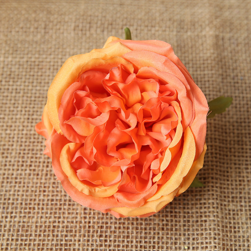 Cabbage Roses Silk Flower Heads 3.9 inch