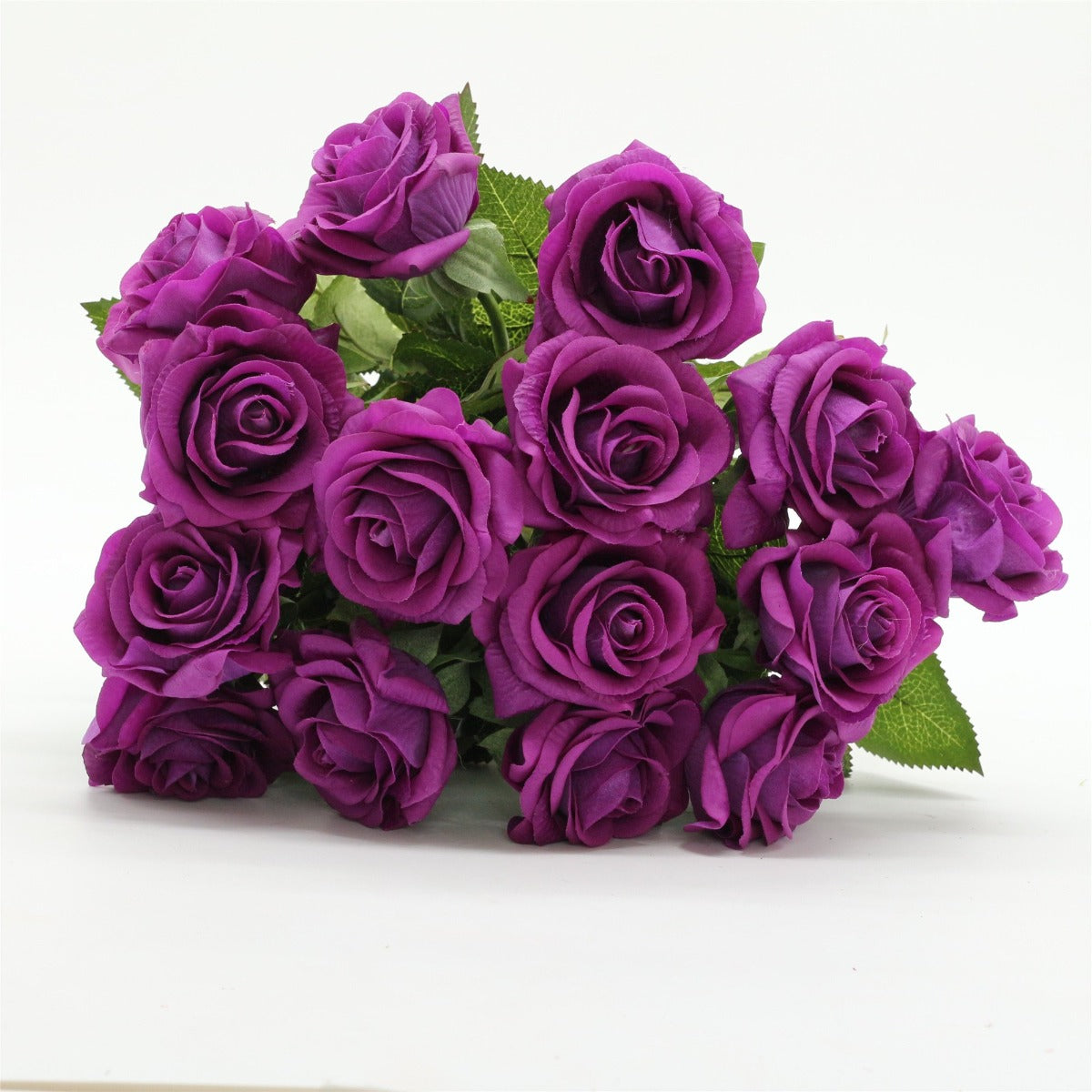 VANRINA Purple Fake Roses Wedding Flowers for Home Wedding Party Decor 