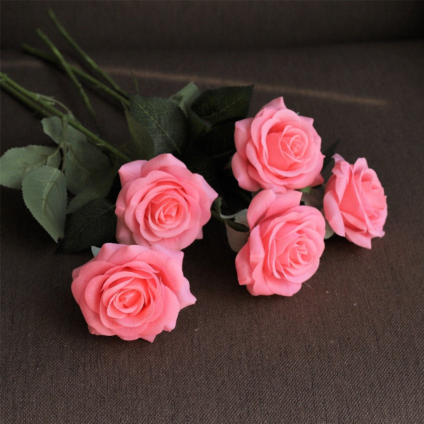 Realistic Fake Flowers Silk Latex Real Touch Roses