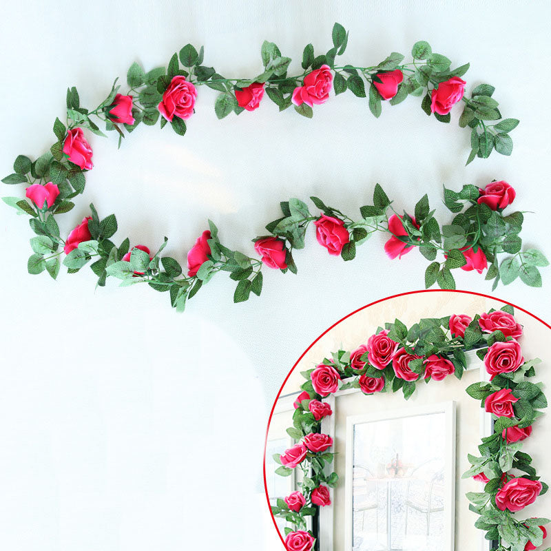 Artificial Rose Flower Garland for Wall Hanging Outdoor Decor 2 Flower Vines