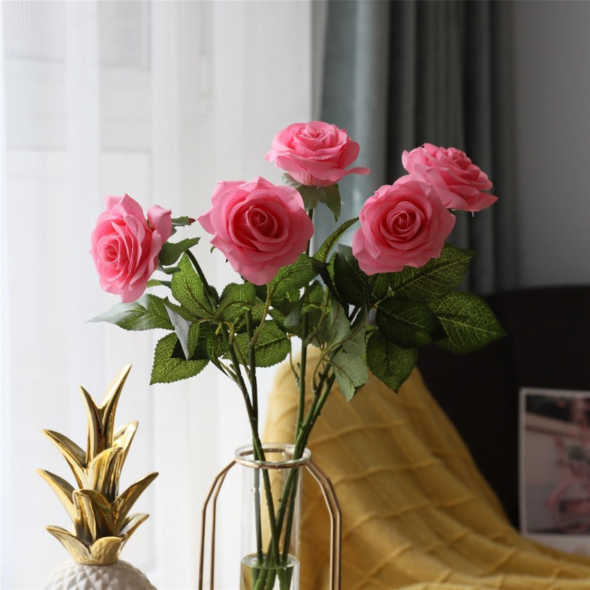 Realistic Fake Flowers Silk Latex Real Touch Roses