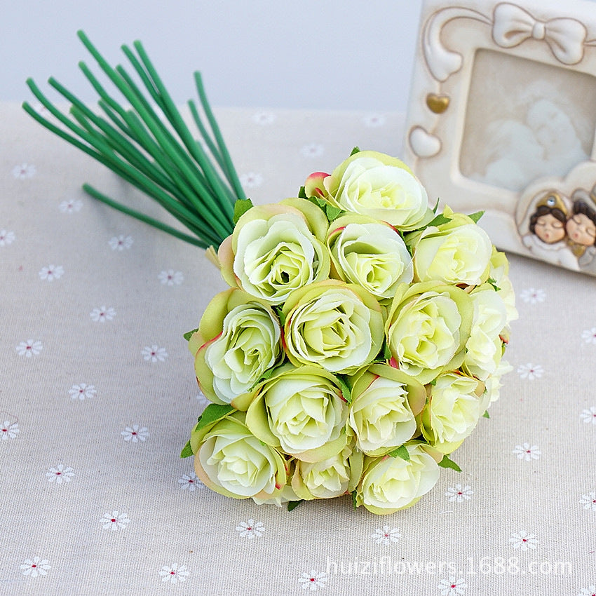 Rose Buds Bouquet Artificial Flowers For Bridal Bridesmaids Bouquet diy