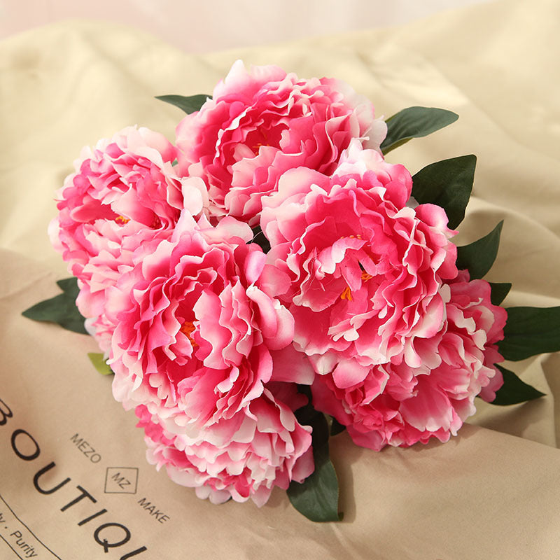 Artificial Peony Flower Bunch Fake Wedding Flowers