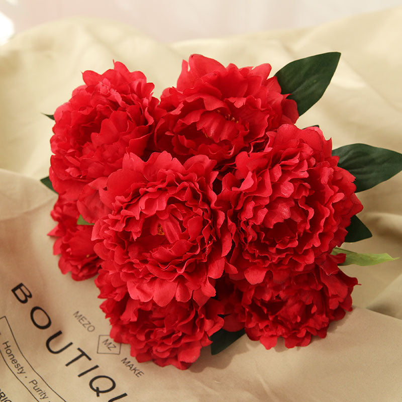 Artificial Peony Flower Bunch Fake Wedding Flowers