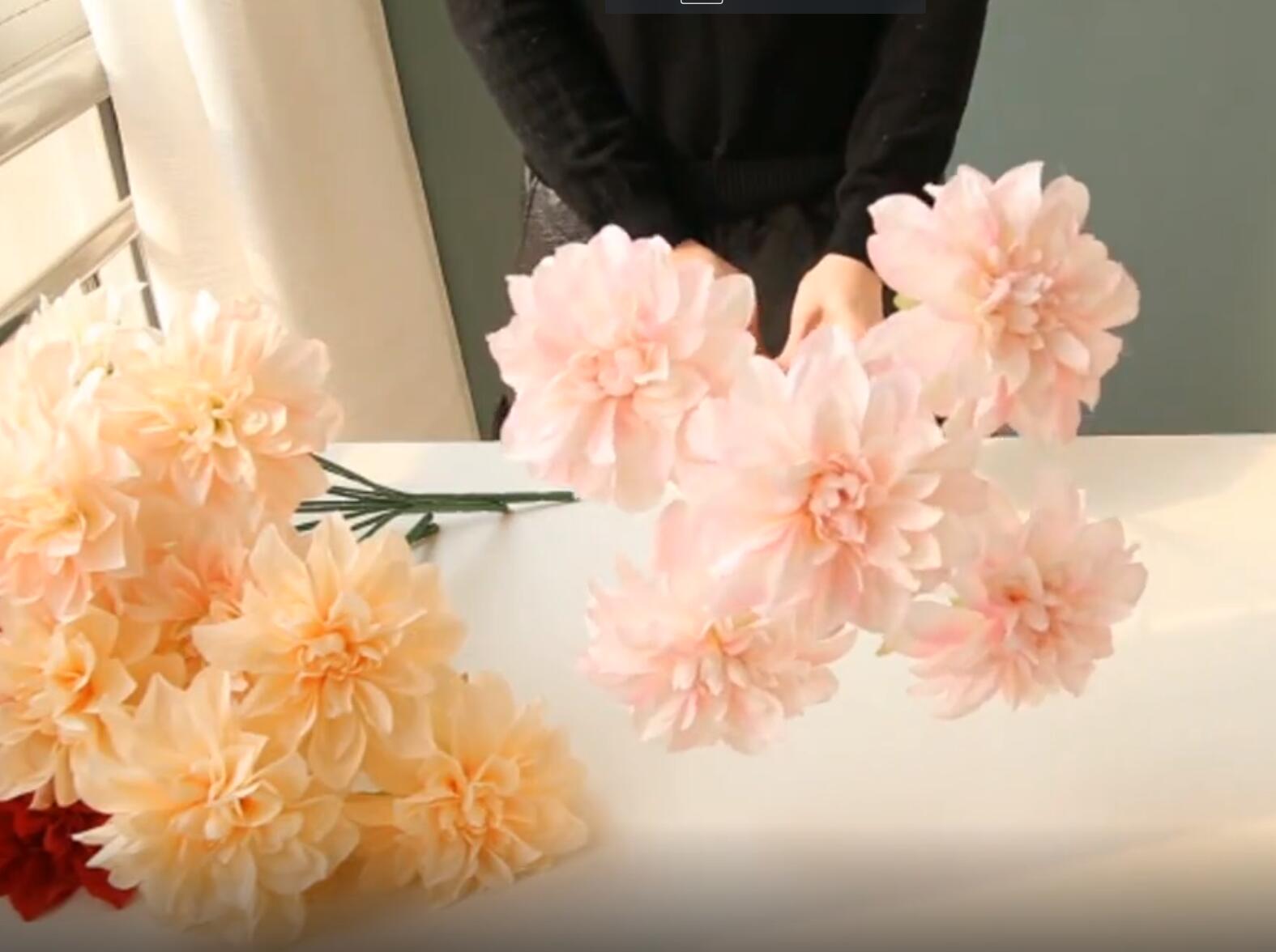 Dahlia Flowers Artificial Silk Wedding Floral Arrangement