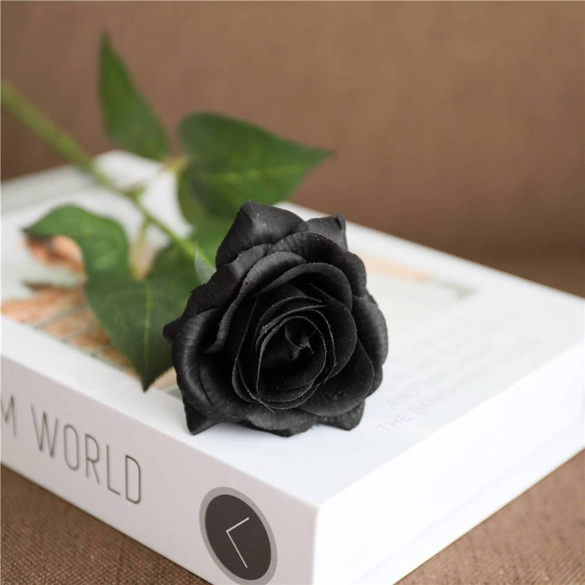 real touch black roses