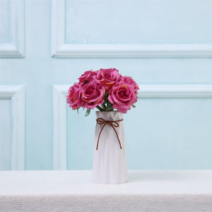 VANRINA Wedding Bouquet Flowers Silk Rose Bouquet for Bridesmaid Fuchsia