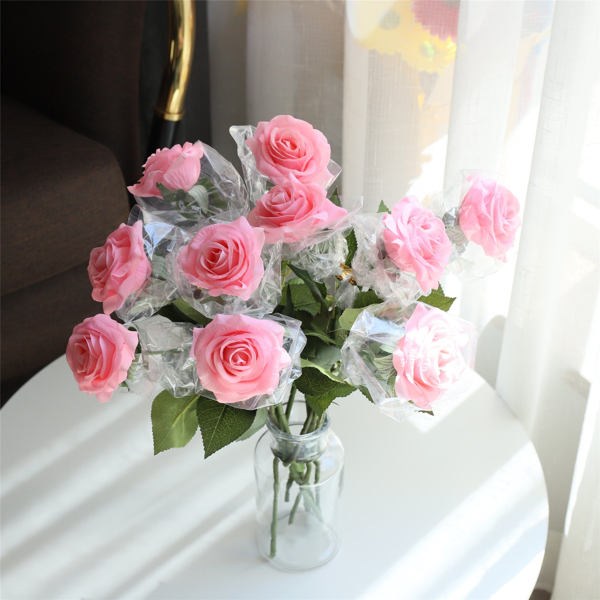 Real Touch Flowers Soft Pink Roses Bulk 50 Flowers