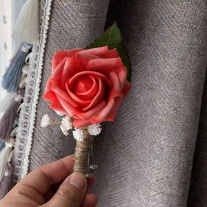 coral boutonniere