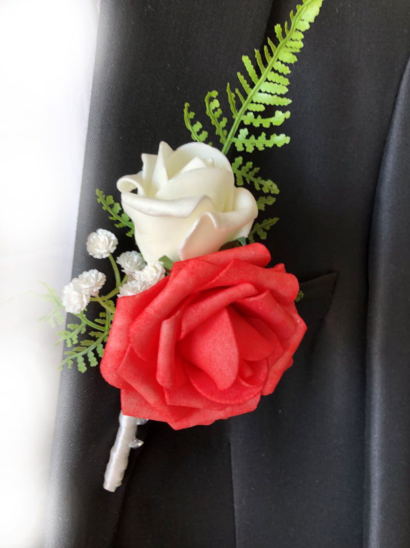 wedding corsages Coral Reef Boutonnieres Artificial Flower