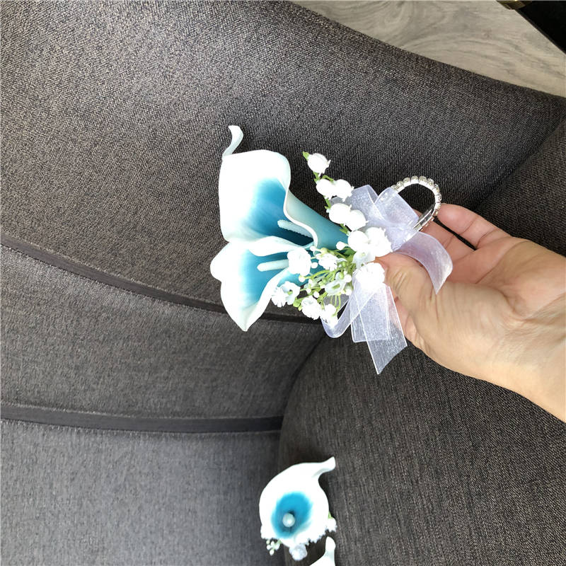 Wrist Corsage Prom Boutonniere Artificial Flowers Calla Lily