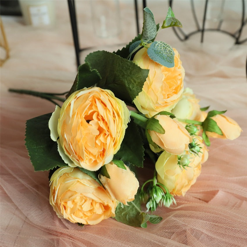 yellow peony silk flowers