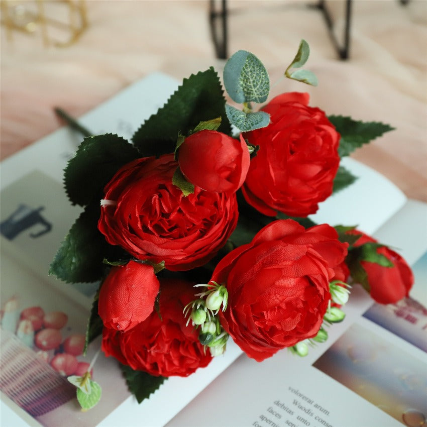 red peony flower arrangement