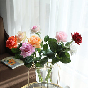 VANRINA Latex Roses Silk Flowers Artificial 10 Stems for Home Decor 1