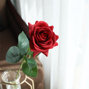 VANRINA Latex Roses Silk Flowers Artificial 10 Stems for Home Decor Red 3