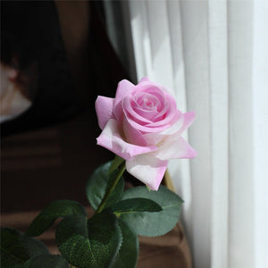 VANRINA Latex Roses Silk Flowers Artificial 10 Stems for Home Decor Pestal Lavender 3