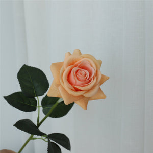 VANRINA Fall Wedding Flowers Orange Latex Silk Roses 3