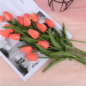 bridal flowers coral tulips
