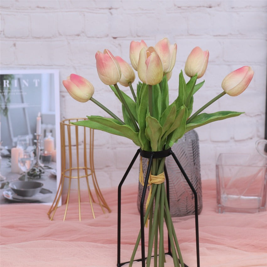 Pink Tulip Artificial Flowers for Home Decoration