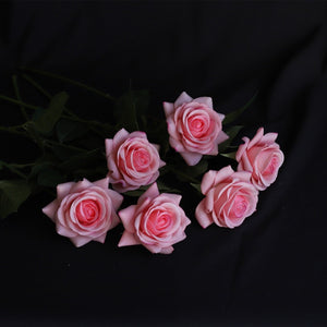 VANRINA Realistic Fake Flowers Real Touch Roses pink roses