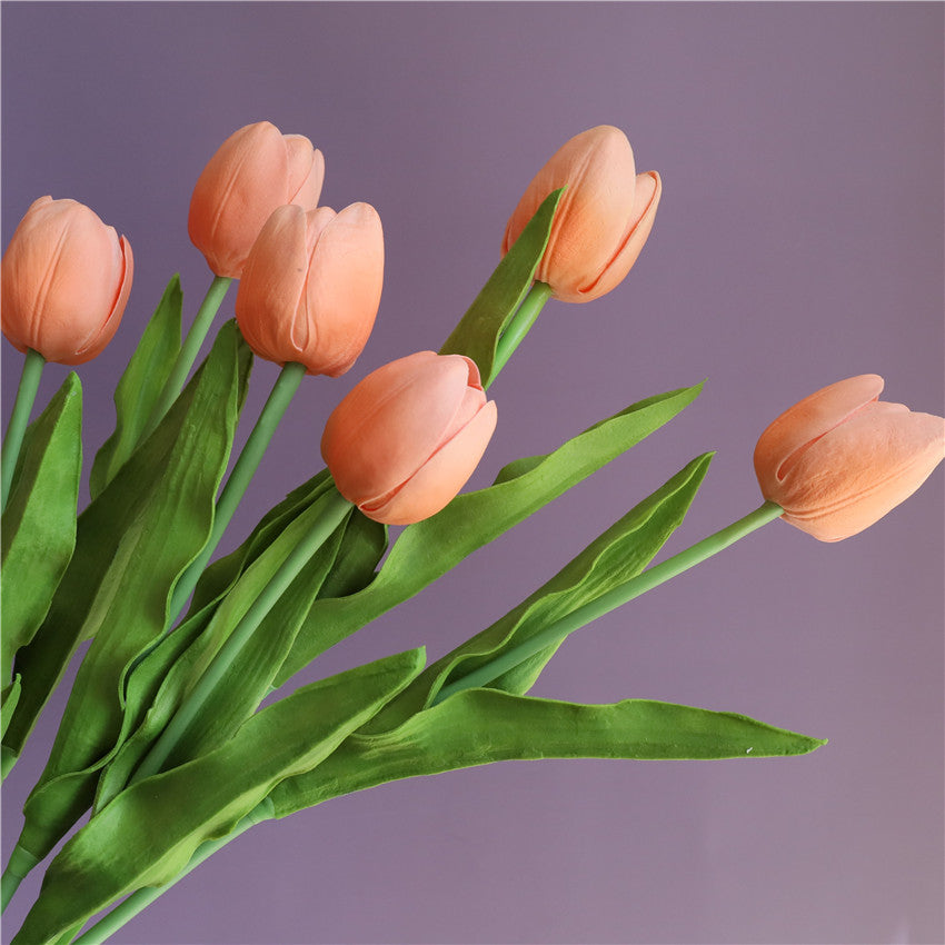 Real Touch Fake Tulips Flowers for Floral Arrangement 20"