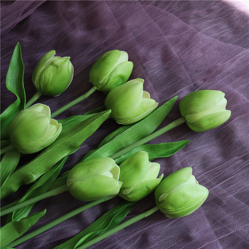 Real Touch Fake Tulips Flowers for Floral Arrangement 20"