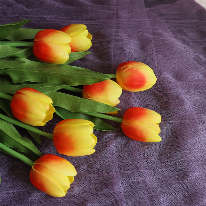 Real Touch Fake Tulips Flowers for Floral Arrangement 20"