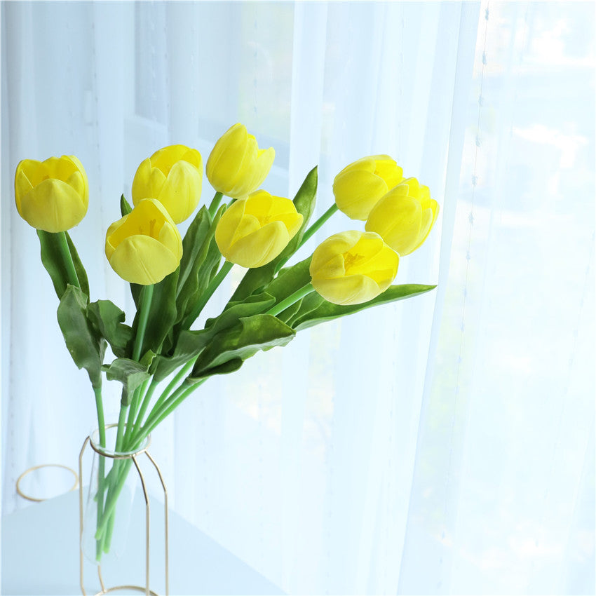 Real Touch Fake Tulips Flowers for Floral Arrangement 20"