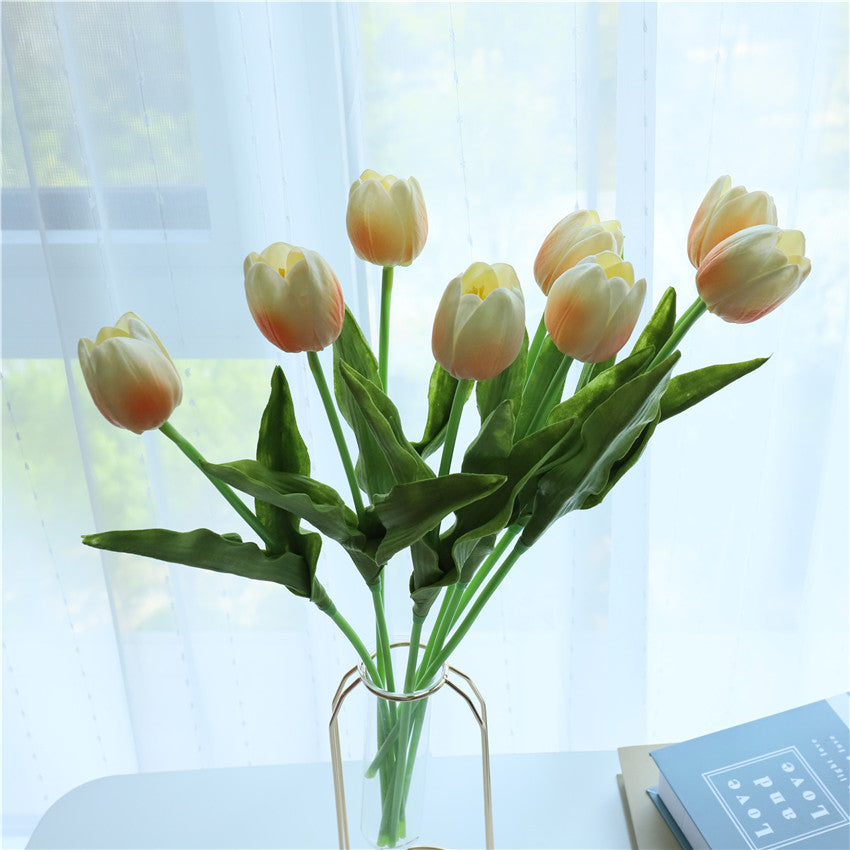 Real Touch Fake Tulips Flowers for Floral Arrangement 20"