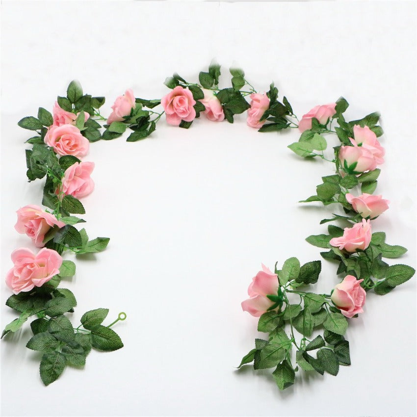 Artificial Rose Flower Garland for Wall Hanging Outdoor Decor 2 Flower Vines